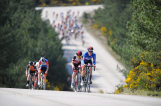 Breakaway group ahead of the bunch at Bovington at the Junior Men's National Road Series.