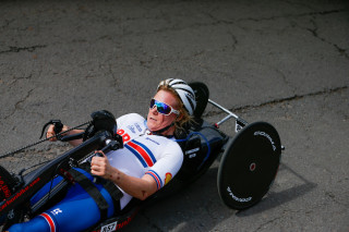 Claire Danson hand cyclist