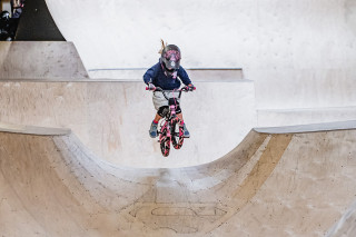 BMX Freestyle in a skatepark