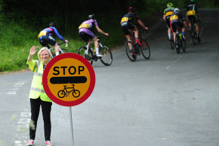 Road race volunteer