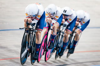 Cycling - 2024 UEC Track Elite European Championships - Omnisport, Apeldoorn, Netherlands - Menâ€™s Team Pursuit Final - 