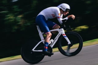 Josh Tarling during time-trial