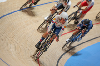 Ethan Hayter in the men's omnium at the 2024 UCI Tissot Track World Championships