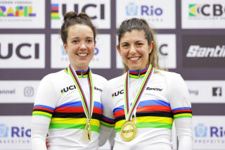 Lizzi Jordan and Danni Khan win the women's tandem 1km TT at the UCI 2024 Para-cycling Track World Championships