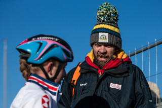 Matt Ellis coaching a cyclo-cross rider